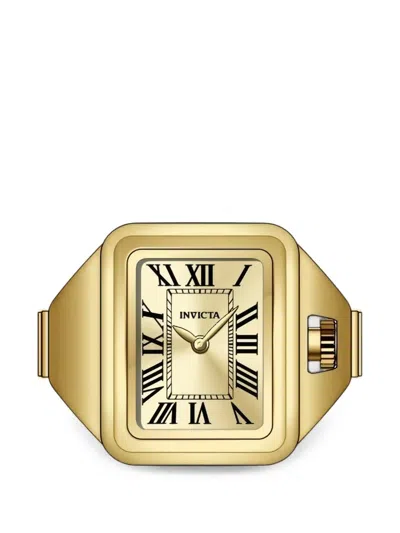 Invicta Mini Ring Square-face 18mm Watch In Gold
