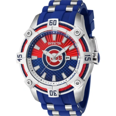 Invicta Mlb Chicago Cubs Quartz Men's Watch 43264 In Red   /  Two Tone  / Blue