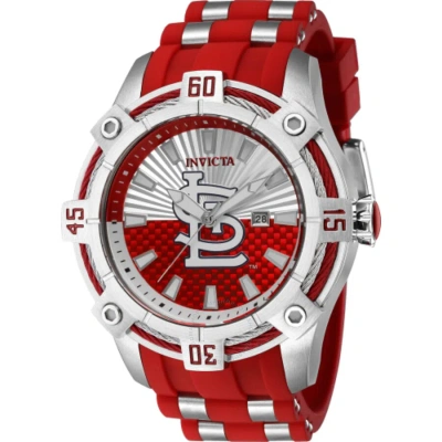 Invicta Mlb St. Louis Cardinals Quartz Men's Watch 43295 In Red   /  Two Tone  / (red   / Cardinal / Silver