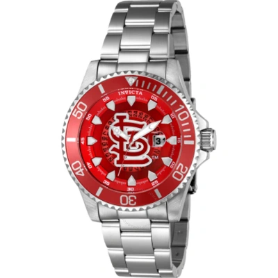 Invicta Mlb St. Louis Cardinals Quartz Red Dial Men's Watch 43479 In Metallic