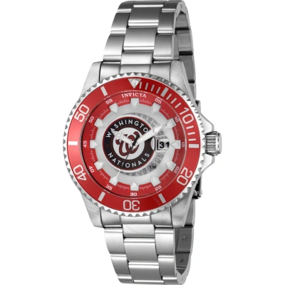 Invicta Mlb Washington Nationals Quartz Men's Watch 43483 In Red   / Blue / Silver / White