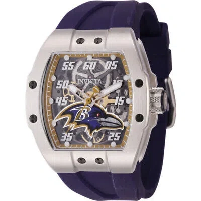 Pre-owned Invicta Nfl Baltimore Ravens Baltimore Ravens Transparent Dial Automatic Men's
