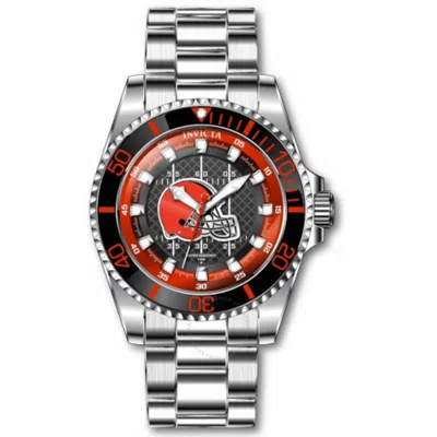 Invicta Nfl Cleveland Browns Quartz Black Dial Men's Watch 43328 In Metallic