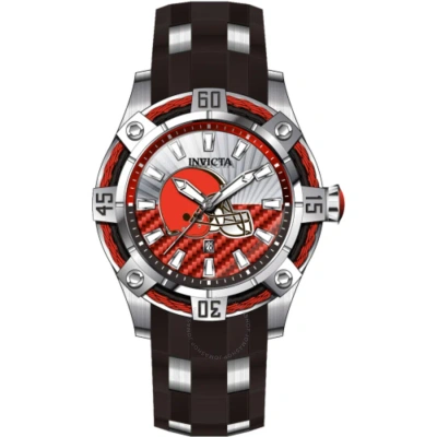 Invicta Nfl Cleveland Browns Quartz Red Dial Men's Watch 42075 In Red   /  Two Tone  / Brown / Orange / Silver