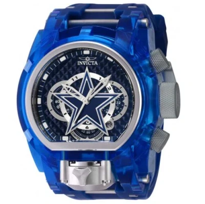 Pre-owned Invicta Nfl Dallas Cowboys Men's 52mm Blue Magnum Dual Time Limited Watch 41538