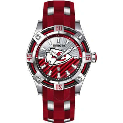 Invicta Nfl Kansas City Chiefs Quartz Silver Dial Men's Watch 42070 In Red