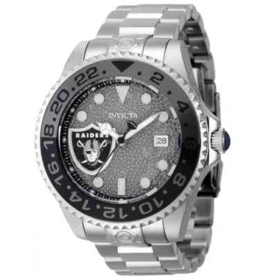 Pre-owned Invicta Nfl Las Vegas Raiders Men's 47mm Grand Diver Automatic Watch 45025