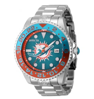Pre-owned Invicta Nfl Miami Dolphins Men's 47mm Grand Diver Automatic Watch 45029