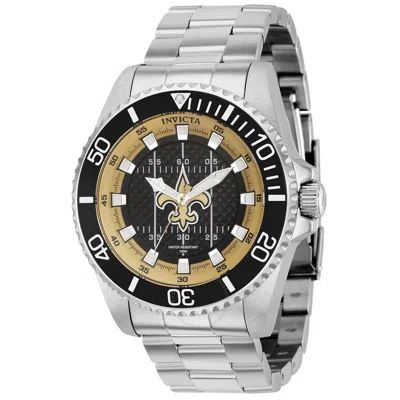 Invicta Nfl New Orleans Saints Quartz Black Dial Men's Watch 36941 In Metallic