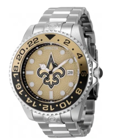 Pre-owned Invicta Nfl Orleans Saints Men's 47mm Grand Diver Automatic Watch 45049