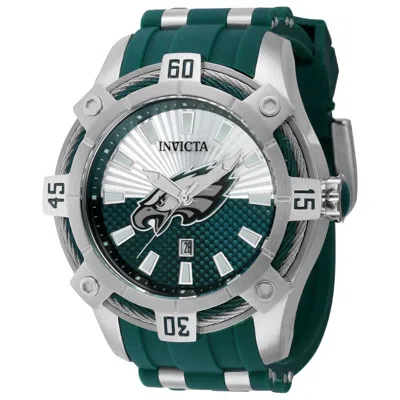 Pre-owned Invicta Nfl Philadelphia Eagles Men's Watch - 52mm, Steel, Green Zg-42060