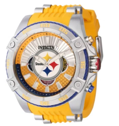Pre-owned Invicta Nfl Pittsburgh Steelers Men's 52mm Carbon Fiber Chronograph Watch 41965