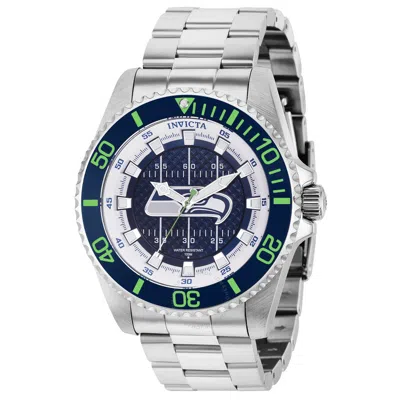 Invicta Nfl Seattle Seahawks Quartz Blue Dial Men's Watch 36927 In Blue / Green