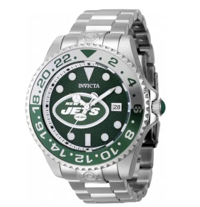 Pre-owned Invicta Nfl York Jets Men's 47mm Grand Diver Automatic Watch 45035