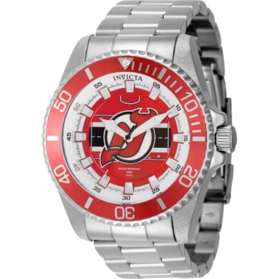 Invicta Nhl New Jersey Devils Quartz Red Dial Men's Watch 42253 In Metallic