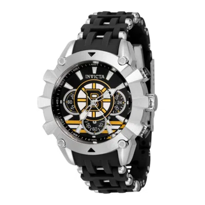 Invicta Nhl Sea Spider 42mm Quartz Chrono Silicone Bracelet Watch In Black