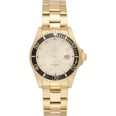 Invicta Pro Diver Auto Bracelet Watch, 43mm X 11.3mm In Gold