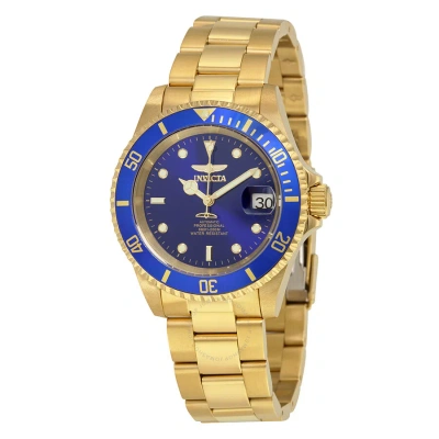 Invicta Pro Diver Automatic Blue Dial Yellow Gold-plated Men's Watch 8930ob In Blue / Gold / Gold Tone / Skeleton / Yellow