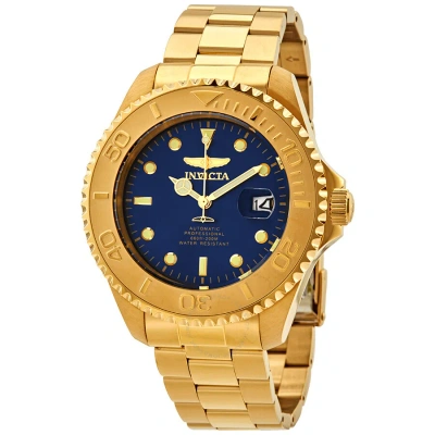 Invicta Pro Diver Automatic Date Blue Dial Yellow Gold-tone Men's Watch 28951 In Blue / Gold / Gold Tone / Yellow