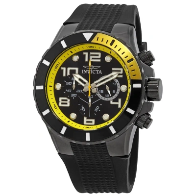 Invicta Pro Diver Black Dial Black Plastic Men's Quartz Watch 18741 In Black / Skeleton / Yellow
