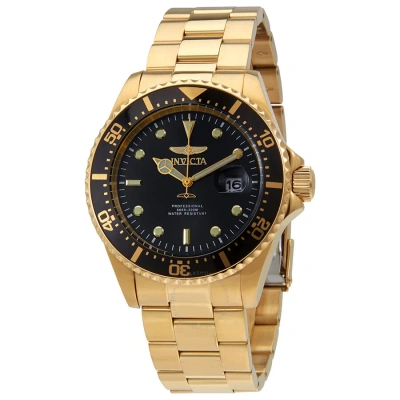 Invicta Pro Diver Black Dial Men's Watch 25717 In Black / Charcoal / Dark / Gold / Gold Tone / Yellow