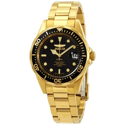 Invicta Pro Diver Black Dial Yellow Gold-plated Men's Watch 8936 In Black / Gold