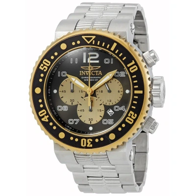 Invicta Pro Diver Chronograph Black Dial Men's Watch 25075 In Black / Gold / Gold Tone / Yellow