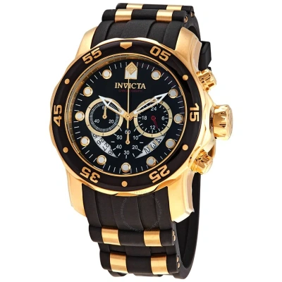 Invicta Pro Diver Chronograph Black Semi-transparent Dial Men's Watch 6981 In Black / Gold