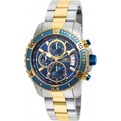 Invicta Pro Diver Chronograph Blue Dial Men's Watch 22415 In Two Tone  / Blue / Gold Tone / Yellow