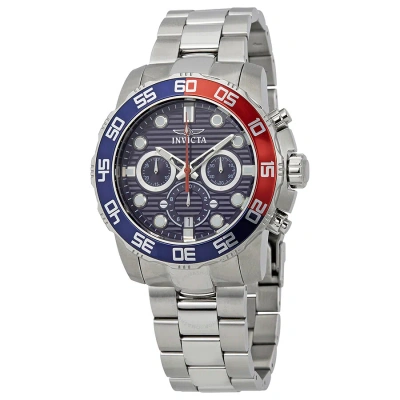 Invicta Pro Diver Chronograph Blue Dial Pepsi Bezel Men's Watch 22225 In Red   / Blue