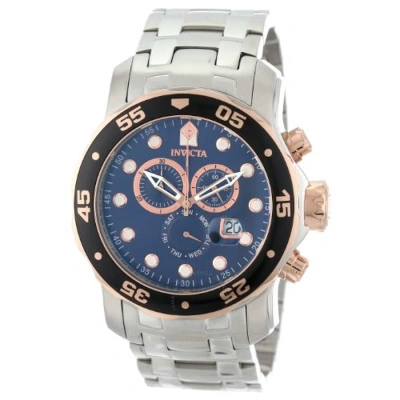 Invicta Pro Diver Chronograph Blue Dial Stainless Steel Men's Watch 80038 In Gold