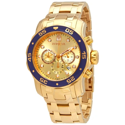 Invicta Pro Diver Chronograph Champagne Dial Men's Watch 80068 In Gold
