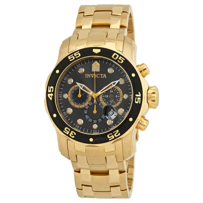 Invicta Pro Diver Chronograph Charcoal Dial Gold Ion-plated Men's Watch