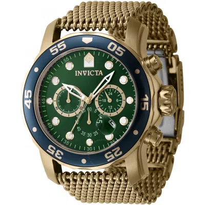 Invicta Pro Diver Chronograph Gmt Date Quartz Green Dial Men's Watch 47241 In Gold