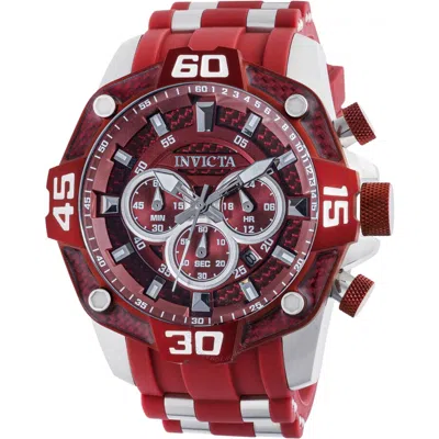 Invicta Pro Diver Chronograph Gmt Date Quartz Red Dial Men's Watch 40859