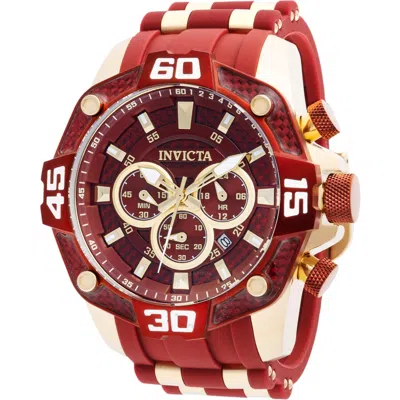 Invicta Pro Diver Chronograph Gmt Date Quartz Red Dial Men's Watch 40862
