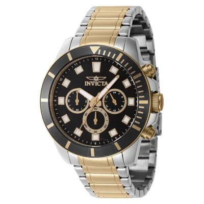 Invicta Pro Diver Chronograph Gmt Quartz Black Dial Men's Watch 46046 In Gold