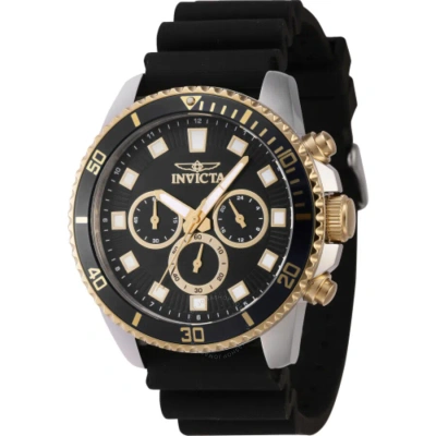 Invicta Pro Diver Chronograph Gmt Quartz Black Dial Men's Watch 46120 In Black / Gold Tone
