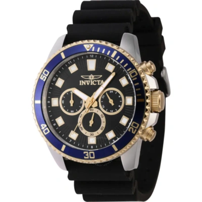 Invicta Pro Diver Chronograph Gmt Quartz Black Dial Men's Watch 46121 In Black / Blue