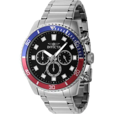Invicta Pro Diver Chronograph Gmt Quartz Black Dial Pepsi Bezel Men's Watch 46053 In Gray