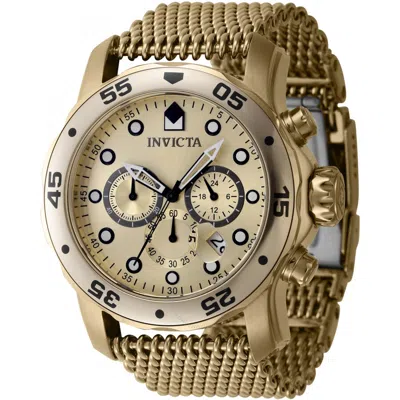 Invicta Pro Diver Chronograph Gmt Quartz Gold Dial Men's Watch 47240 In Gray