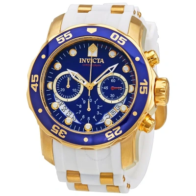 Invicta Pro Diver Chronograph Mother Of Pearl White Polyurethane Men's Watch 20288 In Neutral