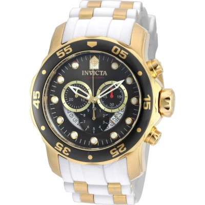 Invicta Pro Diver Chronograph Mother Of Pearl White Polyurethane Men's Watch 20289 In Gold