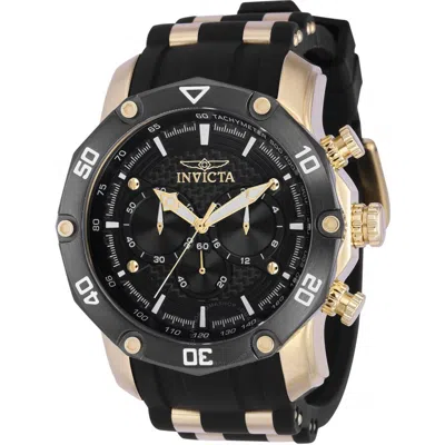 Invicta Pro Diver Chronograph Quartz Black Dial Men's Watch 37722 In Two Tone  / Black / Gold / Gold Tone