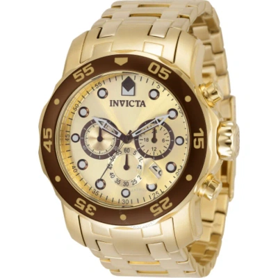 Invicta Pro Diver Chronograph Quartz Gold Dial Men's Watch 36359 In Brown / Gold / Gold Tone