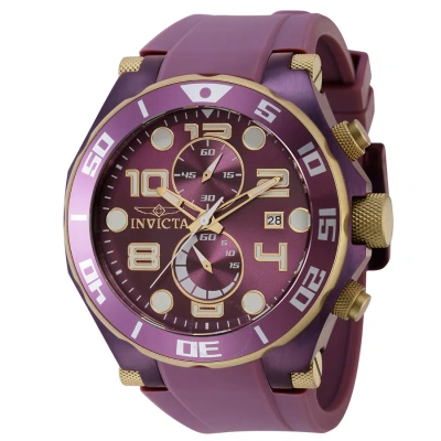 Invicta Pro Diver Chronograph Quartz Purple Dial Men's Watch 40656 In Two Tone  / Gold Tone / Purple