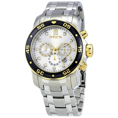 Invicta Pro Diver Chronograph Silver Dial Men's Watch 80040 In White