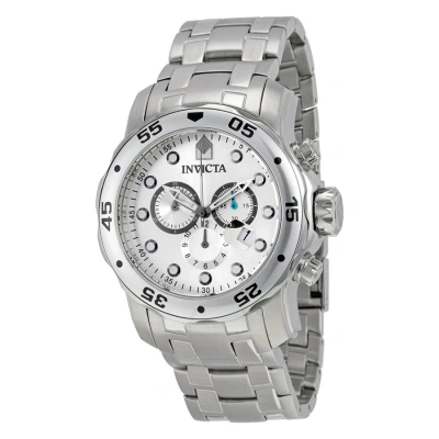 Invicta Pro Diver Chronograph Silver Dial Stainless Steel Men's Watch 0071 In Metallic