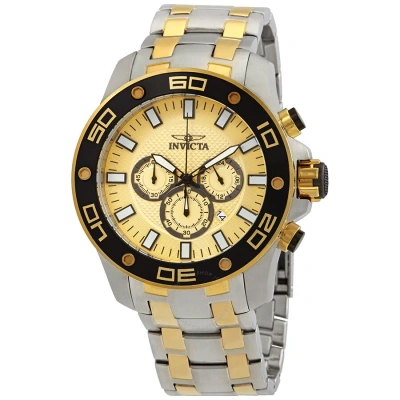 Invicta Pro Diver Chronograph Yellow Gold Dial Men's Watch 26080