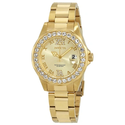 Invicta Pro Diver Gold Dial Ladies Watch 15252 In Gold / Gold Tone / Yellow